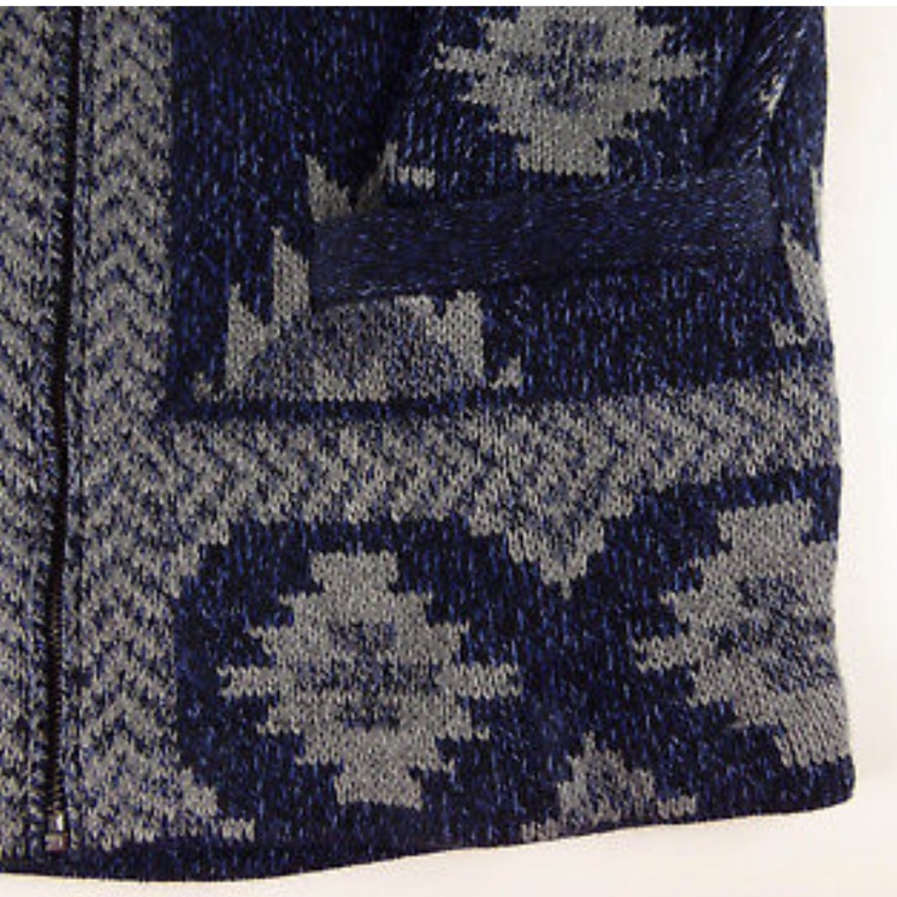 Lucky Brand Shawl Collar Indigo Intarsia Cardigan - Picture 5 of 8